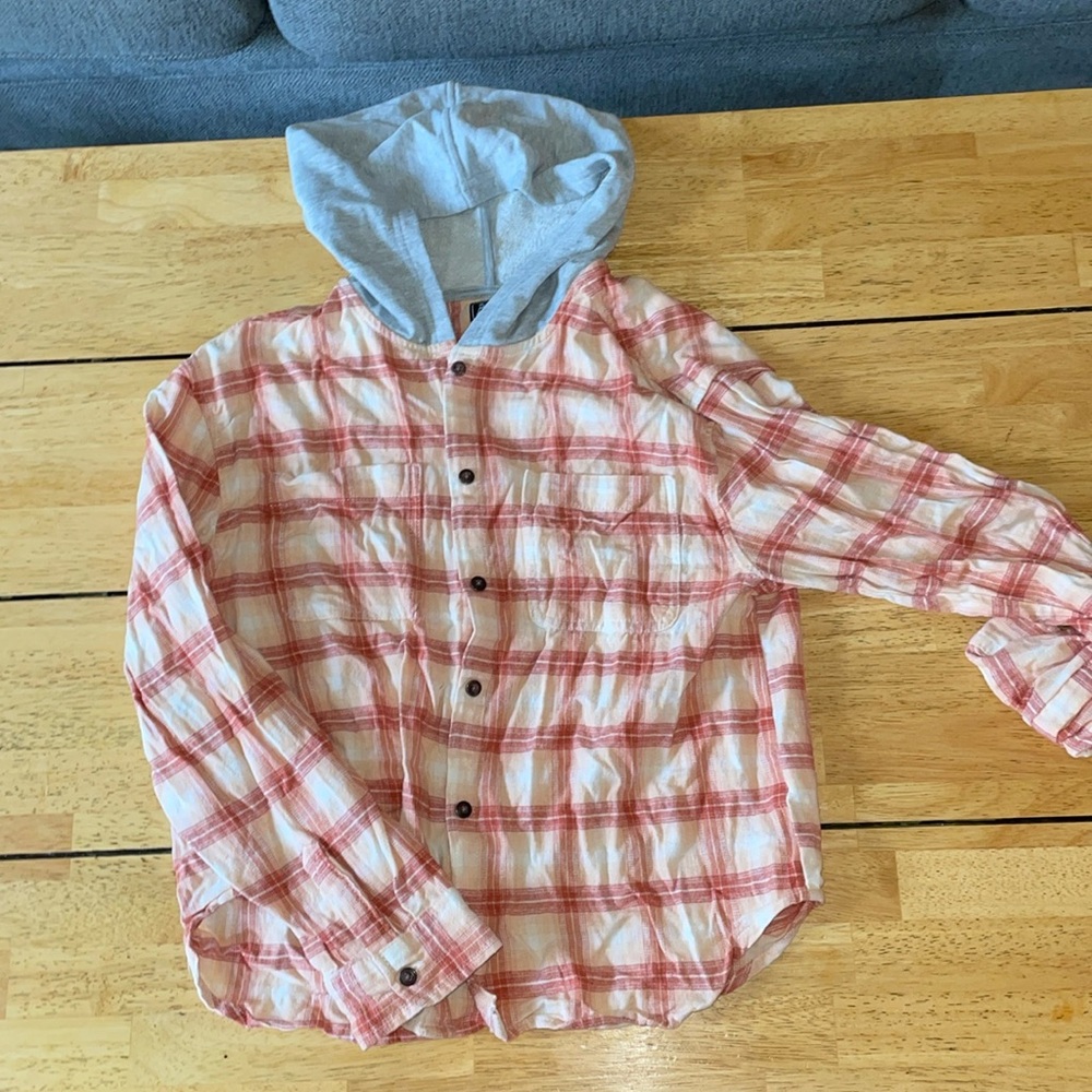 Bixby Nomad Flannel Hoodie Button Up Girls XL 16-18